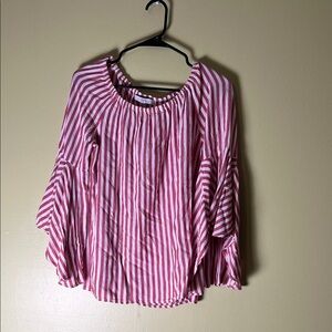 Fever Pink and White Striped Blouse